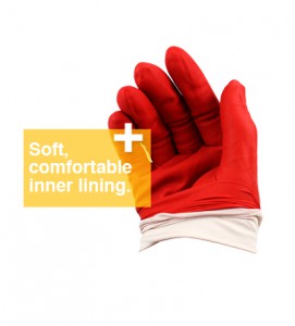 Soft and comfortable glove with high chemical resistance