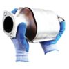 Heat Resistant Gloves holding hot motor part