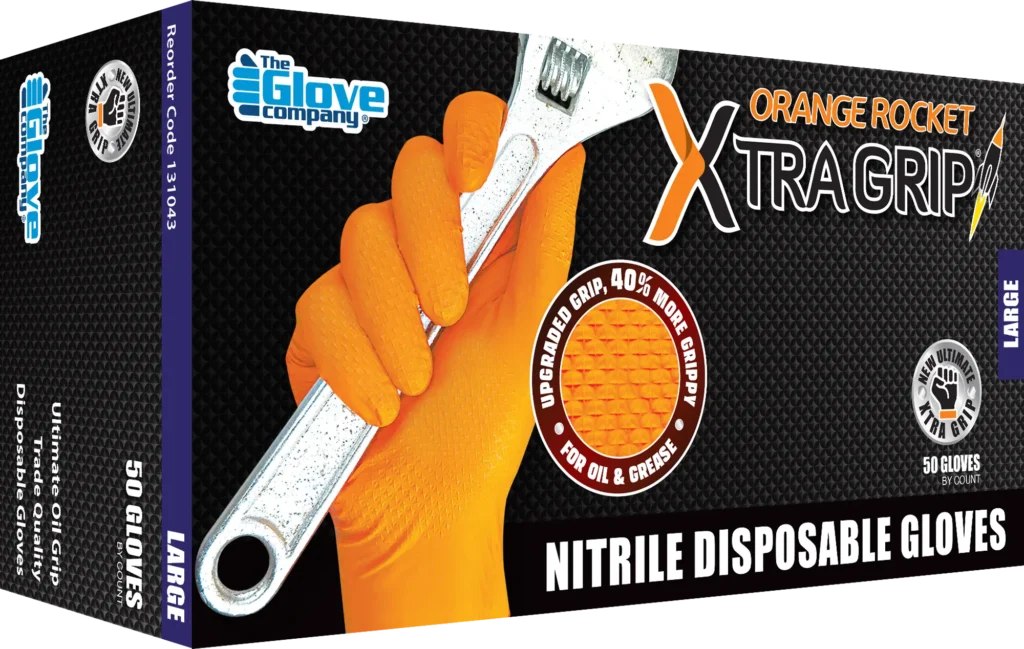 Orange Rocket XTRA GRIP® Nitrile Disposable Gloves