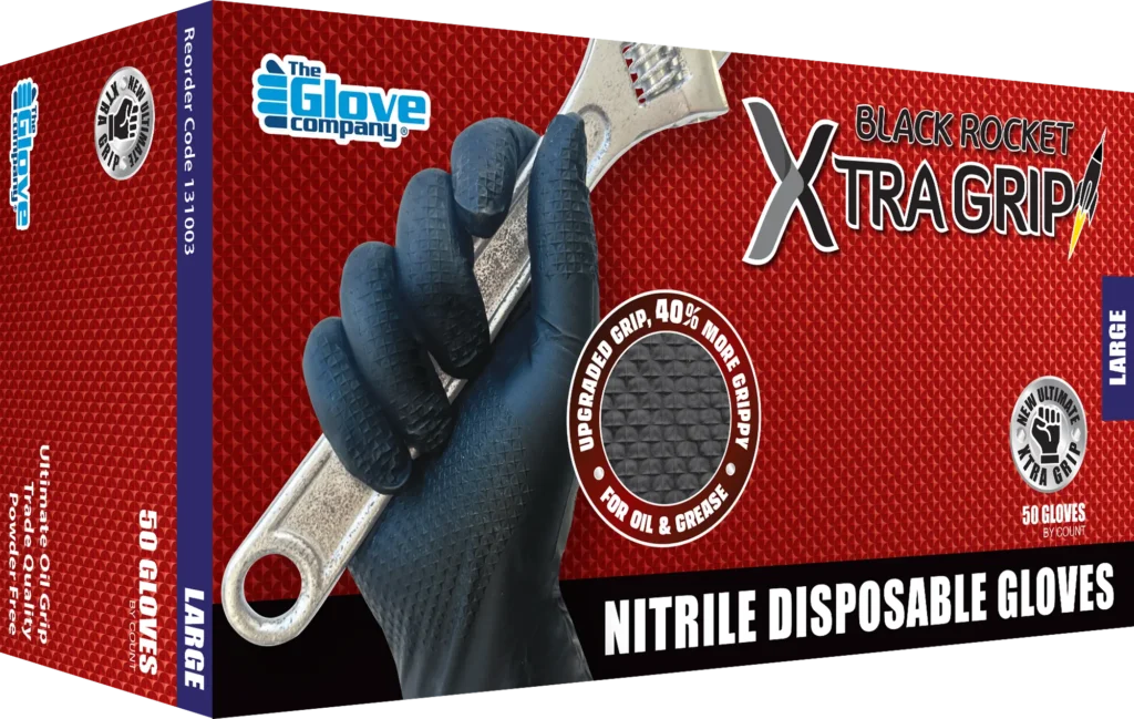Black Rocket XTRA GRIP® Nitrile Disposable Gloves