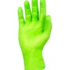 Image of a bright neon green nitrile disposable glove